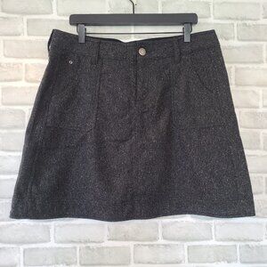 Woolrich Charcoal Gray Wool Blend Tweed Woodlyn A-Line Skirt 5063 Onx Size 14